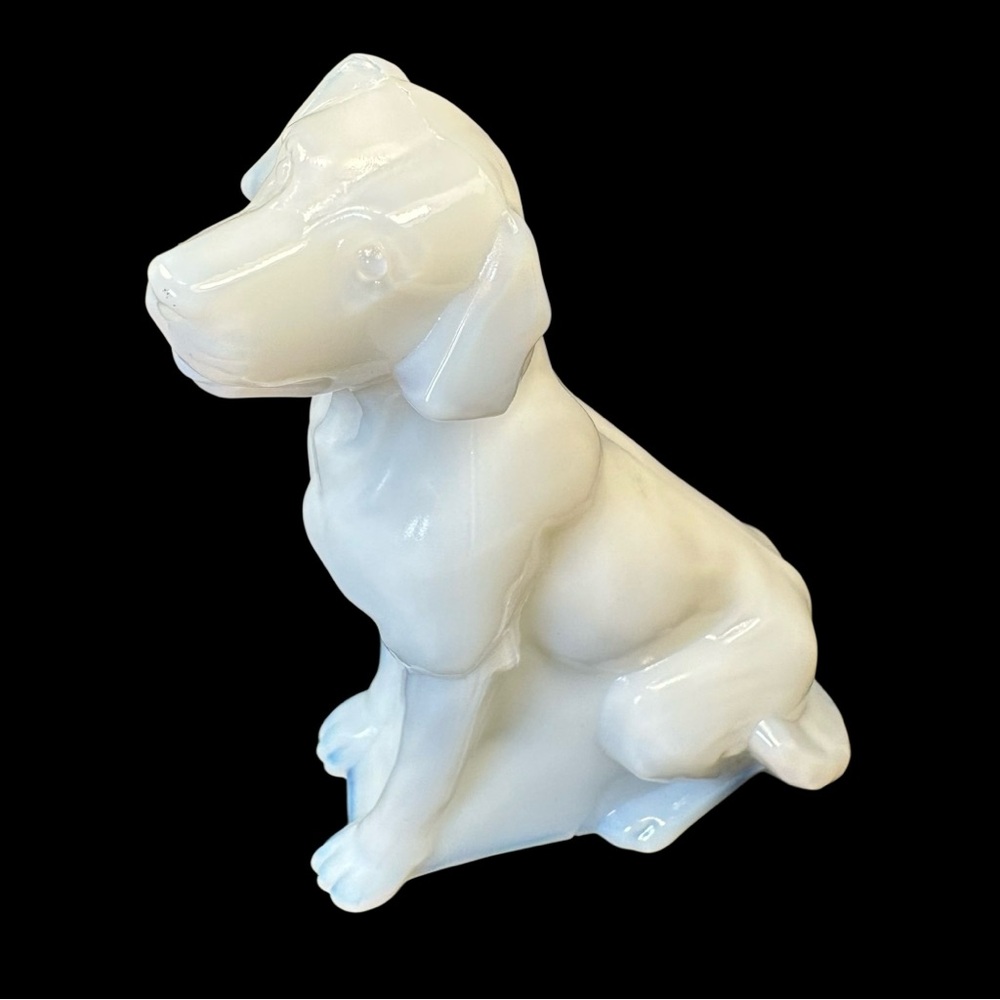 Mosser Labrador Art Glass White Lab Dog Figurine Paperweight USA New Hunt Pet - Picture 9 of 10